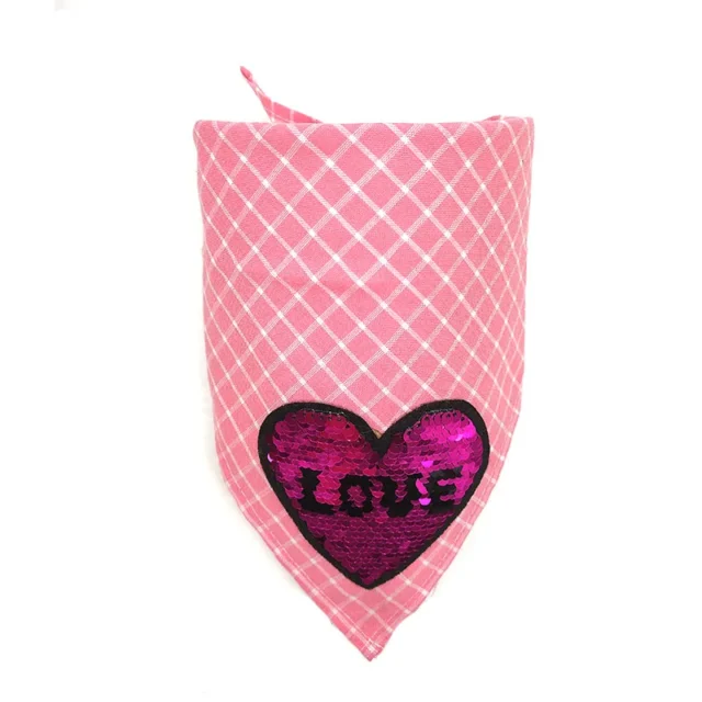 1 Pcs Pet Dog Bandana Valentine's Day Love Heart Design Cat Dog Bandana Scarf Pet Grooming Dog Accessories Dog Bibs - Image 5