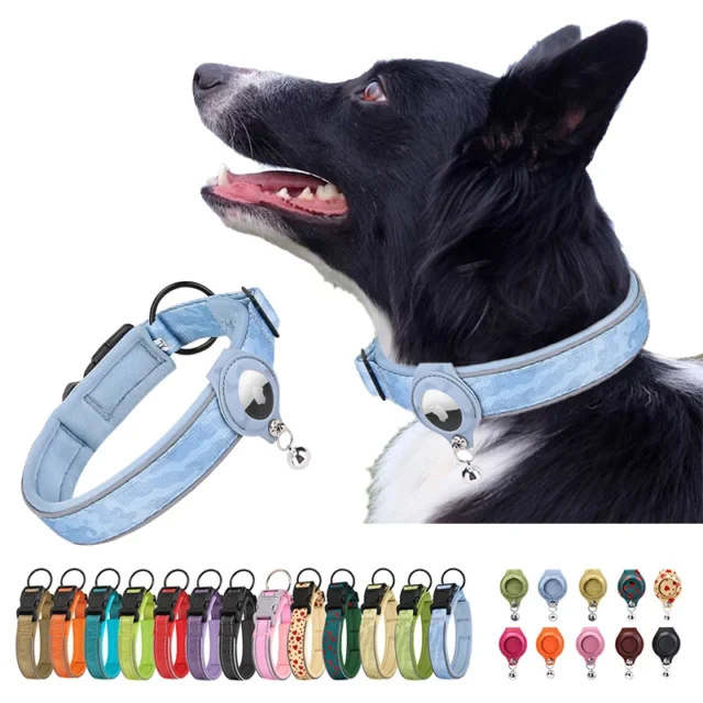 New Removable Locating Pet Collar AirTag Collar Anti-Lost Dog Tracker Protective Case Dog Collar Outdoors Walking Pet Supplies