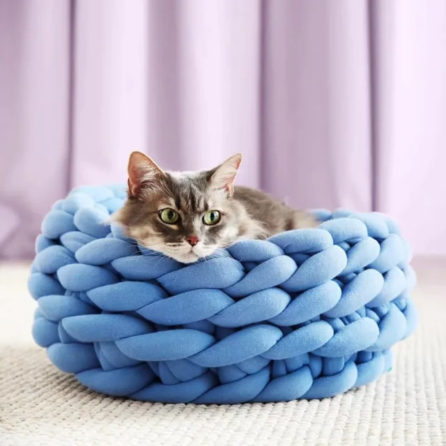 Round Fluffy Sleeping Basket Bed for Pets, Cat House Cushion, Soft Long Plush, Warm Pet Mat, Cute Kennel, Comfortable Touch - Image 4