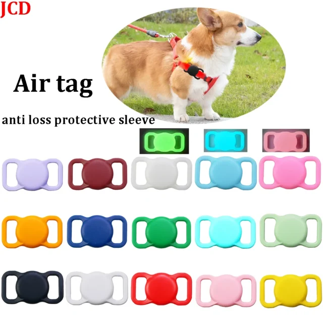 Airtag Pet Lose Proof Silicone Protective Case Dog and Cat Lose Proof GPS Luminous Apple AirTag Case Collar Tracker Protector