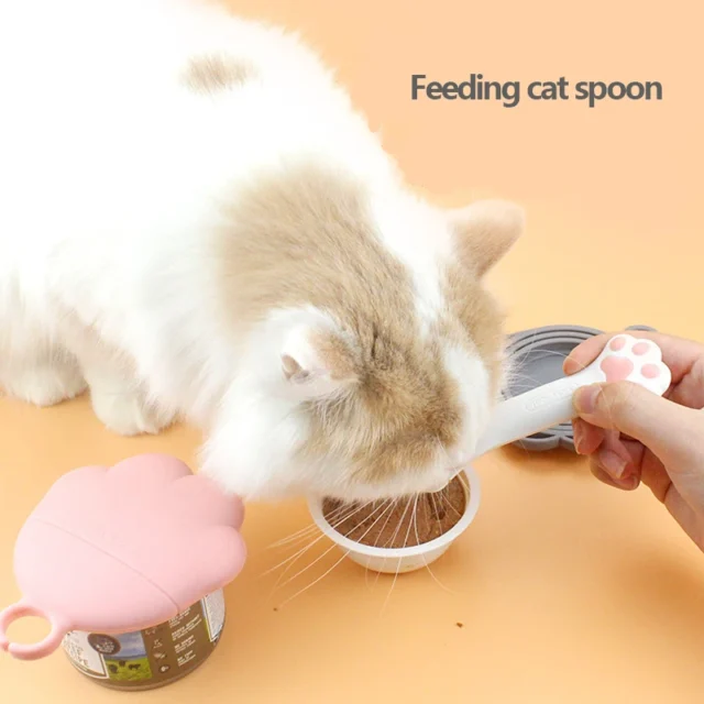 Pet Spoon Multifunctional Can Opener Wet Food Mixing Spoon Silicone Cat Can Sealing Cover Food Storage Dog Accessory - Image 2