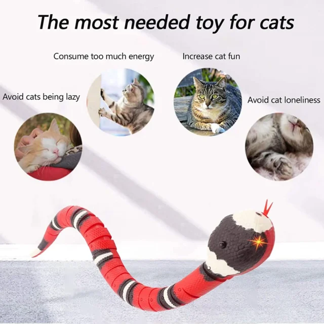 USB Rechargeable Smart Sensing Interactive Cat Toys Automatic Eletronic Snake Cat Teasering PlayKitten Toys for Cats Dogs Pet - Image 2