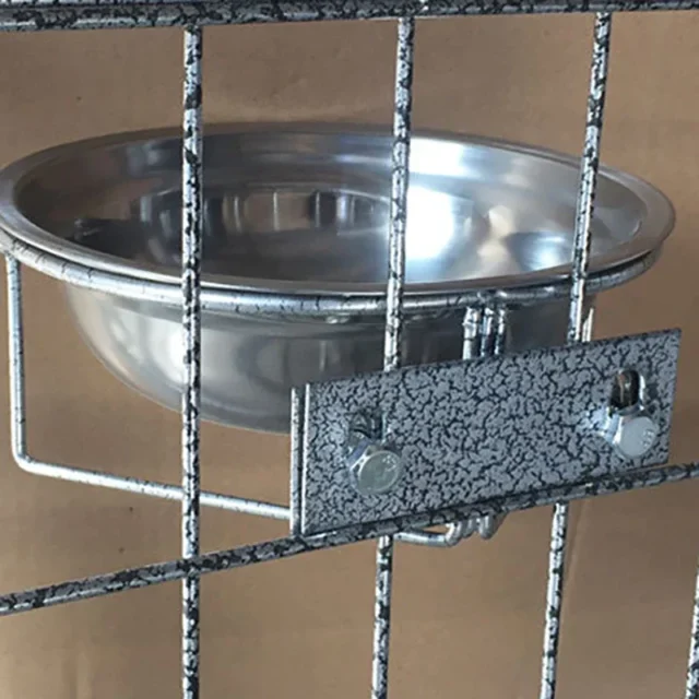 Hanging Stainless Steel Dog Bowl Wall Mounted Cat Pet Water Food Container Feeder Fixed Metal Holder Support Anti-overturn 23cm - Image 5