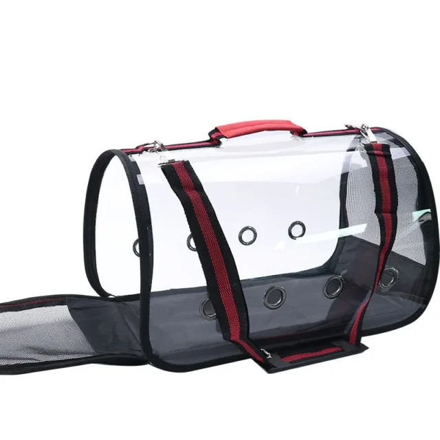 Pet Carrying Transparent Soft Foldable Travel Carry Double Door Porous Breathable Portable Cat and Dog Universal Pet Supplies - Image 4