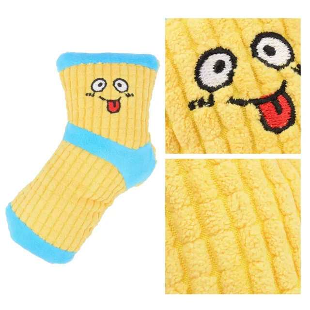 Cute Pet Toy Fun Cute Sock Squeak Bite Molar Fleece Kitten Puppy Chew Cleaning Teeth Sound Soft Plush Dog Cat Toys Pet Supplies - Image 5