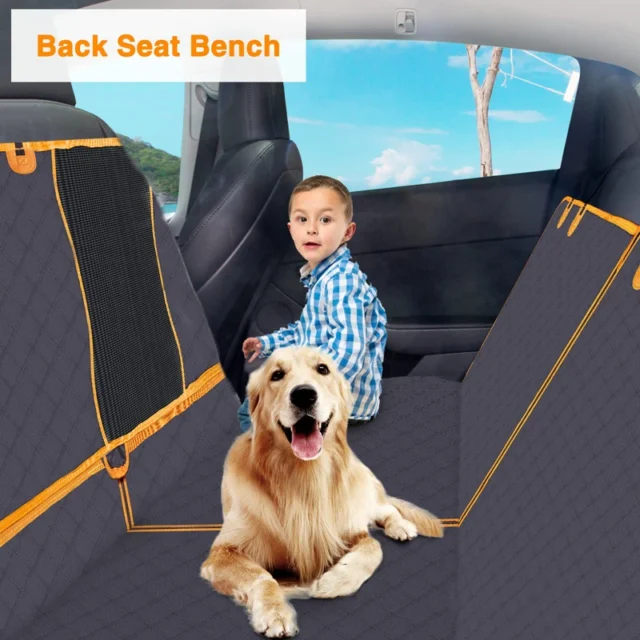 Benepaw Durable Dog Car Seat Covers Visible Mesh Window Waterproof Dog Hammock Side Flap Back Seat Cover Car Truck SUV - Image 4