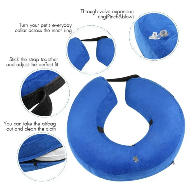 Inflatable Pet Collar Anti-bite Neck Elizabethan Collar Cat Dog Puppy Wound Healing Neck Protective Circle Collar For Large Dogs - Image 6