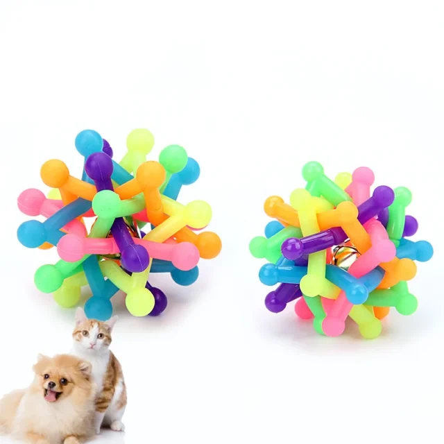 New Pet Toys Lovely Colorful Bell Woven Dog Toy Ball Bite Resistant Fun and Relaxing for Dogs and Cats Pet Supplies Accessories - Image 4