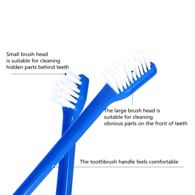 Clean Breath Two-headed Toothbrush Dog Cat Pet Hygiene Teeth Care Pet Toothbrush 2022 New Duel End Dog Cat Dental Pet Grooming - Image 6