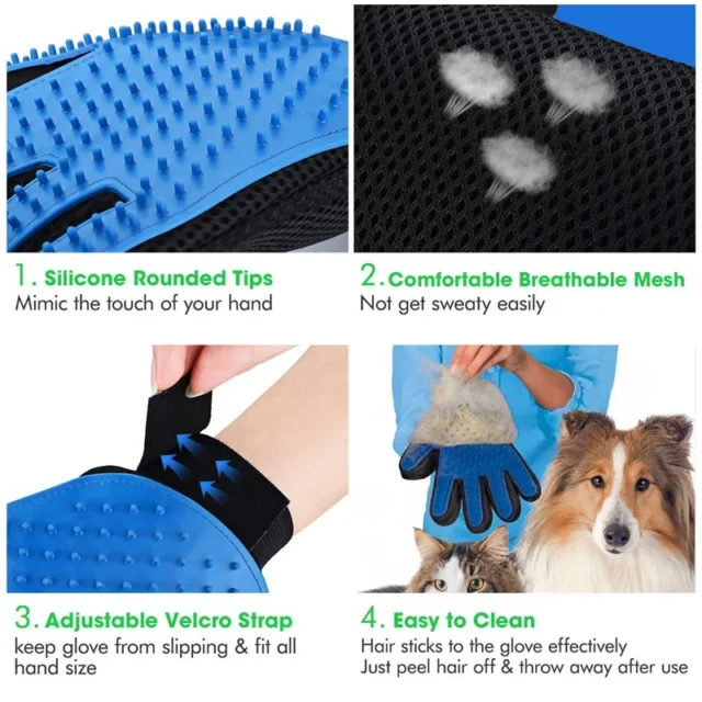 New Silicone Dog Toy for Brush Glove Deshedding Gentle Efficient Pet Grooming Glove Dog Bath Cat Cleaning Supplies Accessories - Image 4