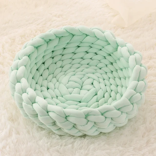 Round Fluffy Sleeping Basket Bed for Pets, Cat House Cushion, Soft Long Plush, Warm Pet Mat, Cute Kennel, Comfortable Touch - Image 2