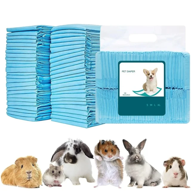 Rabbit Pee Pads, Super Absorbent Diaper, Pet Toilet/Potty Training Pads for Guinea Pigs/Hedgehog/Hamsters/Chinchillas/Cats/Dogs