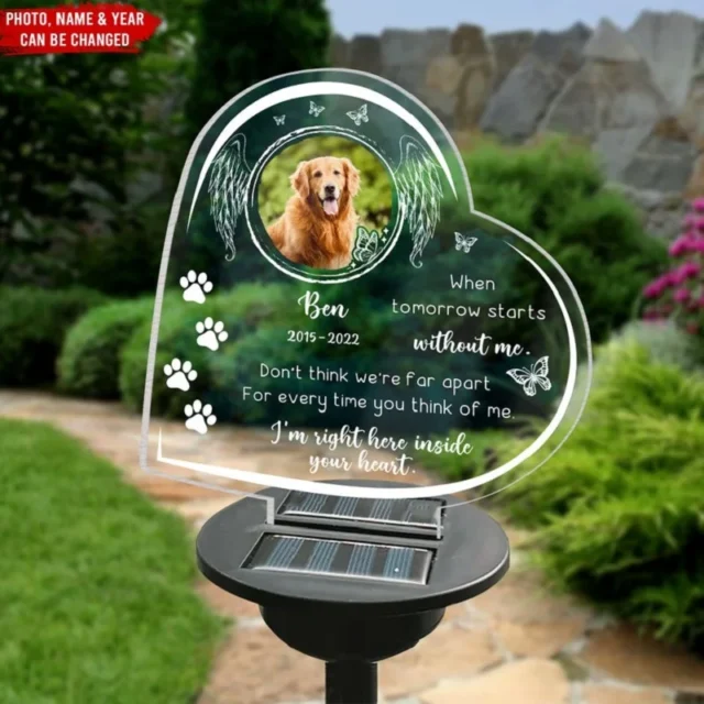 Custom 3D Lamp Pet Memorial Gifts Solar Light Base Custom Photo Night Lights Pet Dog Loss Gifts Cemetery Memorial Gifts Garden - Image 5