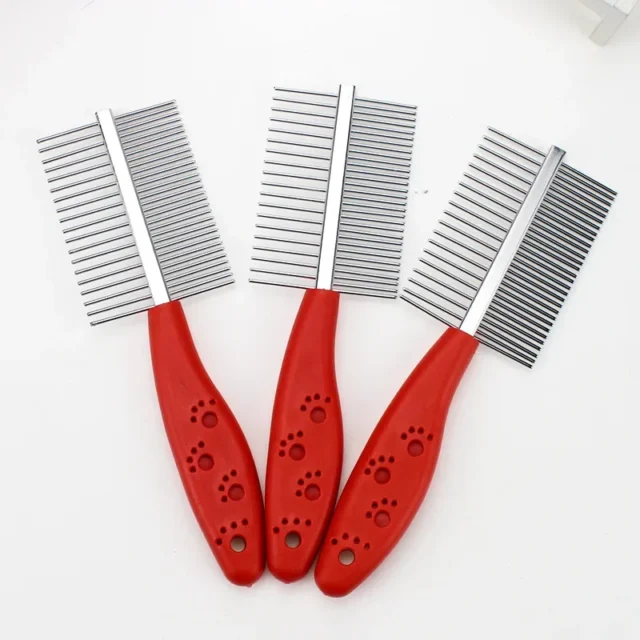 Two-sided Dog Comb Hair Removal Brush Flea Comb Cats Pet Supplies Grooming Fine-toothed Pet Comb Cleaning Tool Dogs Lice Brush