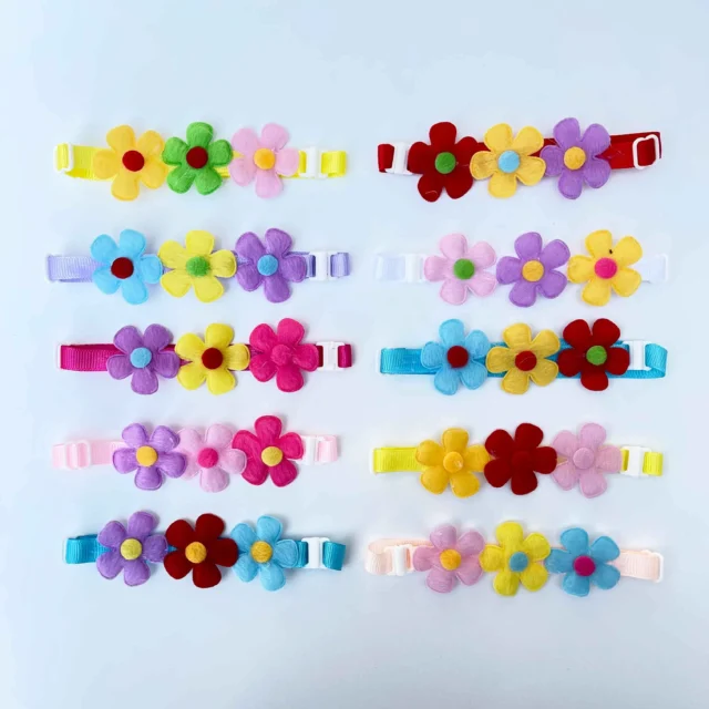 50/100pcs Colorful Flower Dog Bow Tie Beautiful Pet Dog Cat Bowties Collar Fashion Cute Pet Accessories For Small Dogs - Image 8