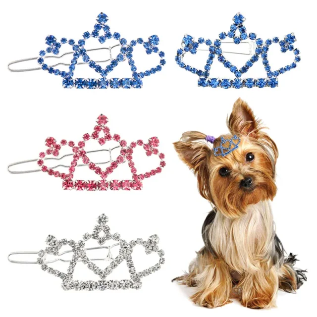 Fashion Crystal Rhinestone Dog Hair Clip Crown Accessories Pet Grooming for Puppy Cats Pet Hairpins Dog Multicolor Cat Headwear - Image 2