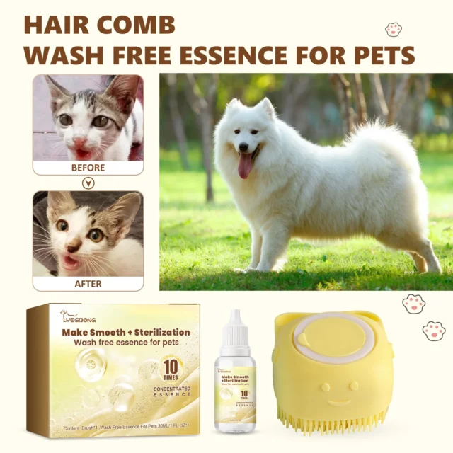 Pet Rinse Free Essence Waterless Bathing Skin Itchiness Relief Hair Smoothing Refreshing Sterilization Cat Dry Cleaning Shampoo - Image 4