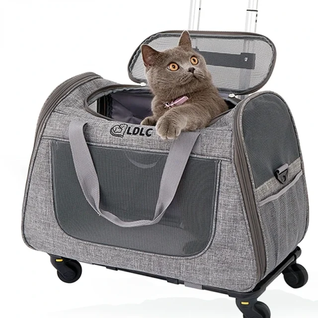 Outing Portable Breathable Puppy Carrier Pull Rod Box Pet Trolley Case Cat Travel Transport Bag Cat Cage Handbag Dog Backpack - Image 2