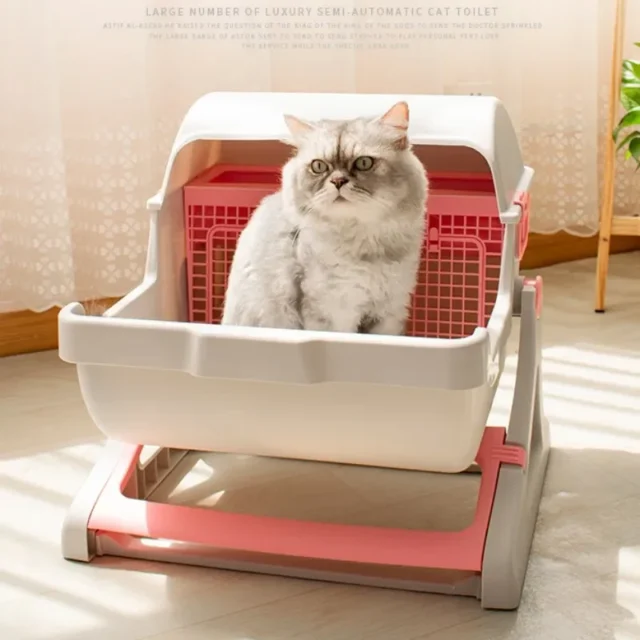 Cat Litter Box Cats Toile Sandbox Pet Semi-Automatic Quick Cleaning Training Kit Bedding Bedpans Kitten Litter Tray Luxury - Image 5