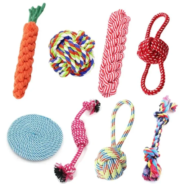 1PC Dog Toy Carrot Knot Rope Ball Cotton Rope Dumbbell Puppy Cleaning Teeth Chew Toy Durable Braided Bite Resistant Pet Supplies - Image 6