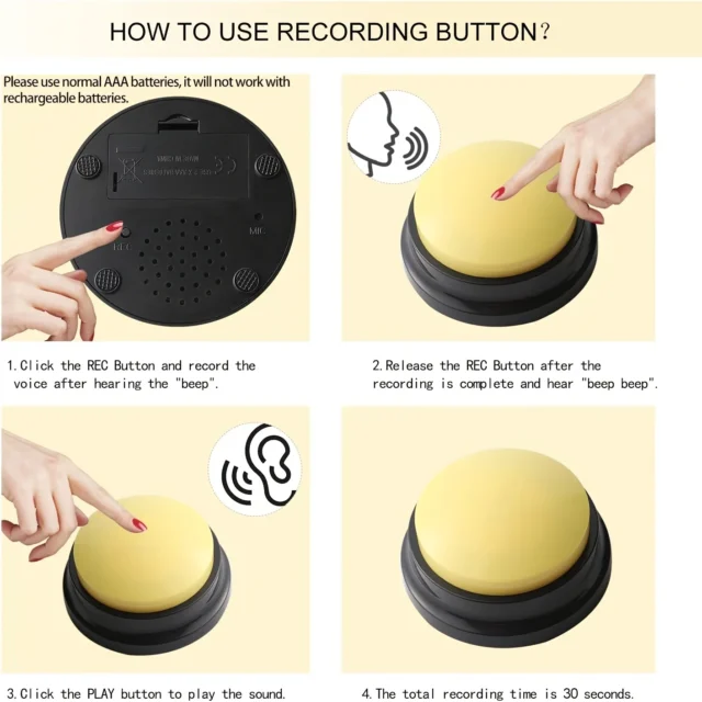 Dog Voice Recording Button Pet Communication Training Buzzer Teach Dog To Talk Recordable Talking Button Intelligence Pet Toy - Image 4