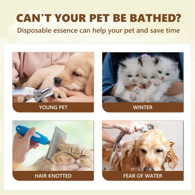 Pet Rinse Free Essence Waterless Bathing Skin Itchiness Relief Hair Smoothing Refreshing Sterilization Cat Dry Cleaning Shampoo - Image 6