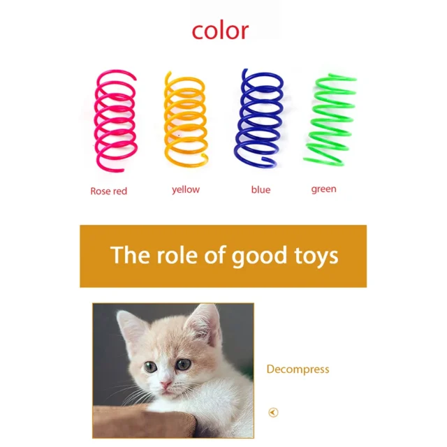 16/20PCS Interactive Cat Plastic Elasticity Toys Funny Cat Toys Colorful Gauge Springs Pet Products Spiral Springs Cat Supplies - Image 3