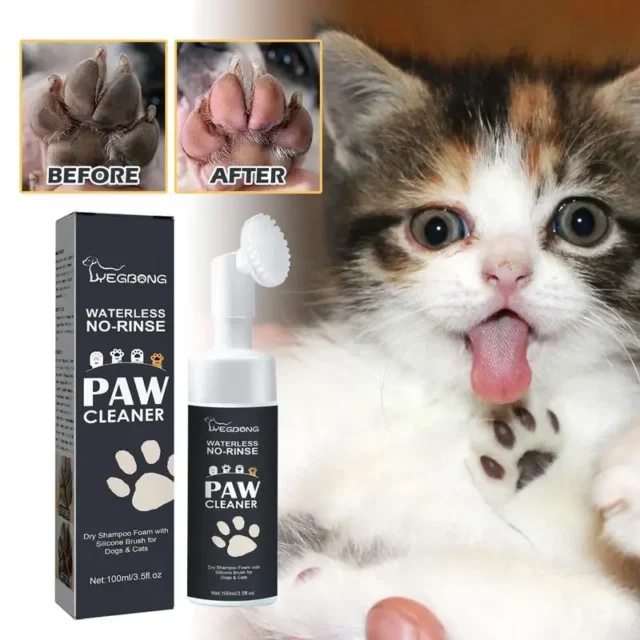 Paw Cleaner Foam Dog Claw Cleaner Cat Paw Cleaner Waterless Pet Shampoo With Dog Brush For Rinse-free Cat Paw Deep Cleanser - Image 5