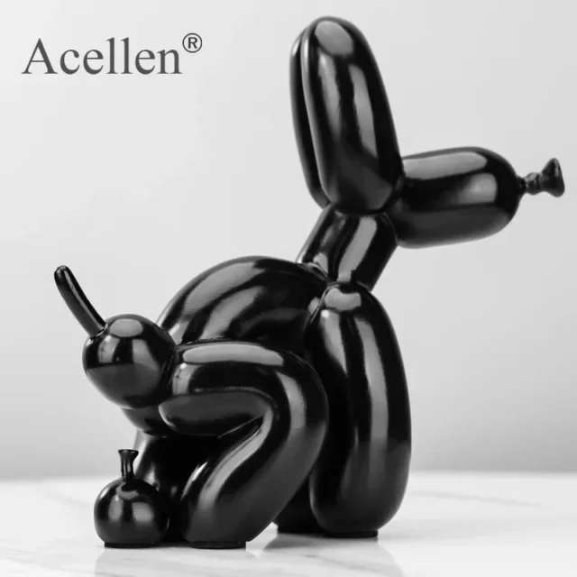 Resin Cute Squat Poop Balloon Dog Animals Figurine Shape Statue Art Sculpture Figurine Craftwork Tabletop Home Decor Accessories - Image 6