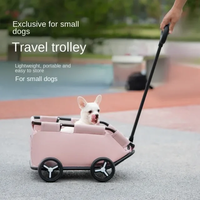 Pet Outdoor Supplies Small Pet Stroller Dog Cat Teddy Baby Stroller Outing Travel Pet Dog Car Cross-border Lightweight Folding