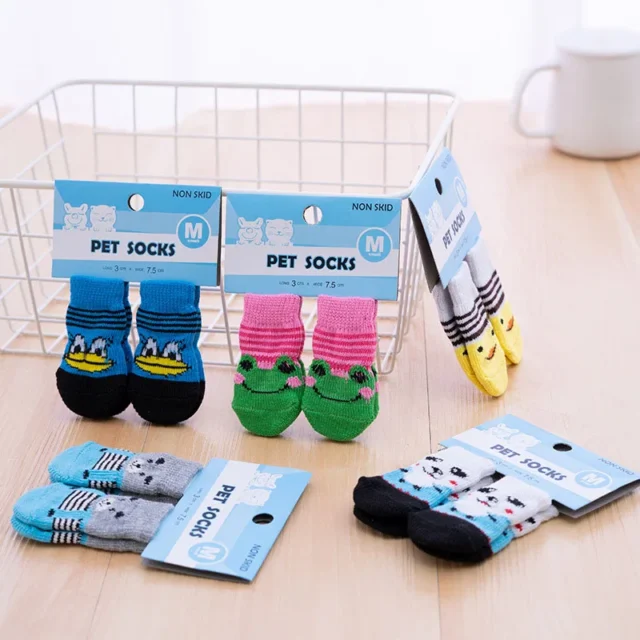 Dog Anti Slip Sock Pet Clothing Colorful Cutedog Socks Non-Slip Foot Covers Pet Knits Socks Softpuppy Dog Socks Pet Supplies - Image 2