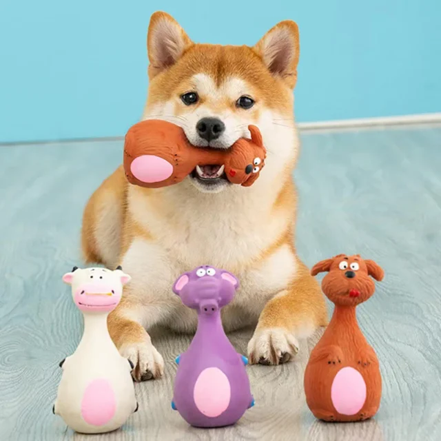 Squeaky Dog Toys Dogs Rubber Toys Creative Interavtive Pet Supplies Latex Pet Chewing Bite Resistant Toys for Small Dog Supplies