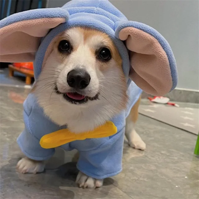 Dog Elephant Halloween Costume Pet Cosplay Elephant Clothes Cat Hoodie Coat Dogs Warm Apparel And Pet Winter Clothes