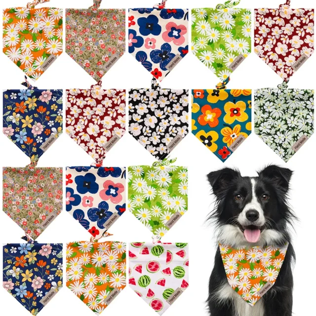 10/20pcs Pet Dog Saliva Towel Pet Bibs Puppy Cat Neck Scarf Bandanas Adjustable Dogs Triangle Neckerchief Pet Accessories