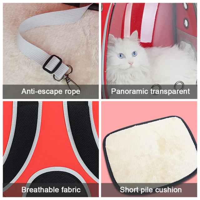 Cat Bag Breathable Portable Cat Bag Travel Portable Cat Transport Backpack Travel Backpack And DogTransparent Space Pet Backpac - Image 4