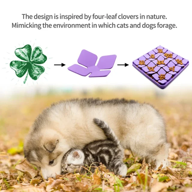 Benepaw Eco-friendly Silicone Puzzle Dog Bowl Washable Anti-slip Suction Cups Pet Slow Feeder Mat For Cats Puppy Slow Feeding - Image 2