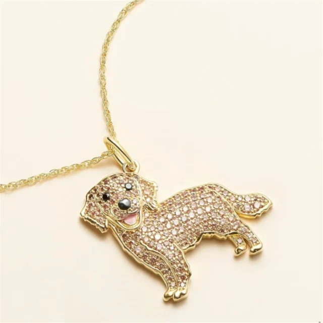 Exquisite and Cute Golden Retriever Pendant Necklace for Women Elegant Pet Puppy Jewelry Animal Accessories Gift for Dog Lovers - Image 3