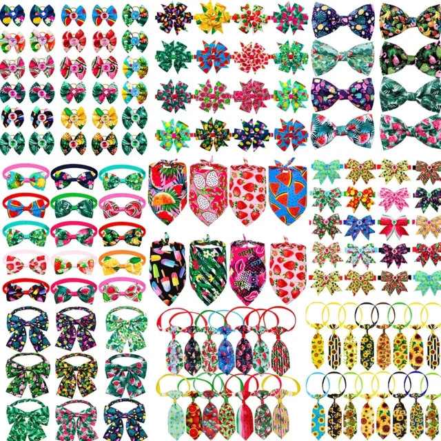 60/100pcs Fruit Style Dog Accessories For Dog Bowtie Summer Small Dogs Puppy Cat Hair Bows Pet Bandanas for Dogs Pet Supplier