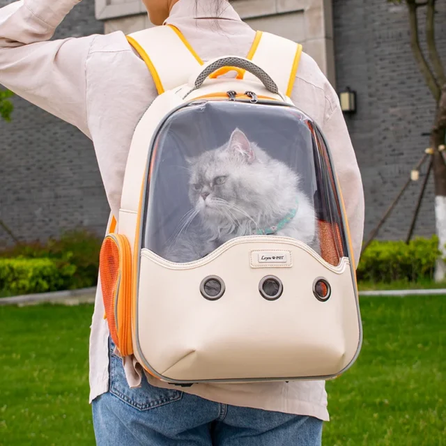 Cat Carrier Bag Outdoor Pet Shoulder Bag Carriers Backpack Breathable Portable Travel Transparent Bag For Small Dogs Cats - Image 2