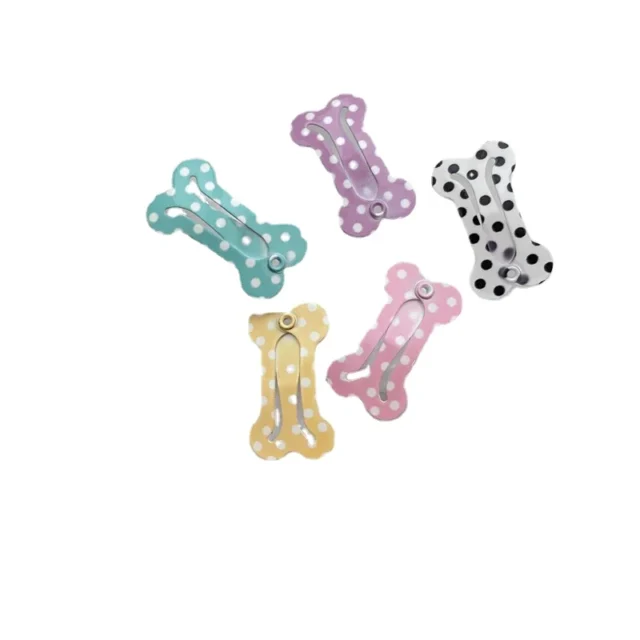 5Pcs/Lot Cute Dog Hairpin Colorful Printed Bone Shaped Hairpin Cat Accessories for Chihuahua Puppy Cat Grooming Supplies - Image 6