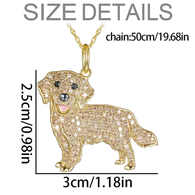 Exquisite and Cute Golden Retriever Pendant Necklace for Women Elegant Pet Puppy Jewelry Animal Accessories Gift for Dog Lovers - Image 4