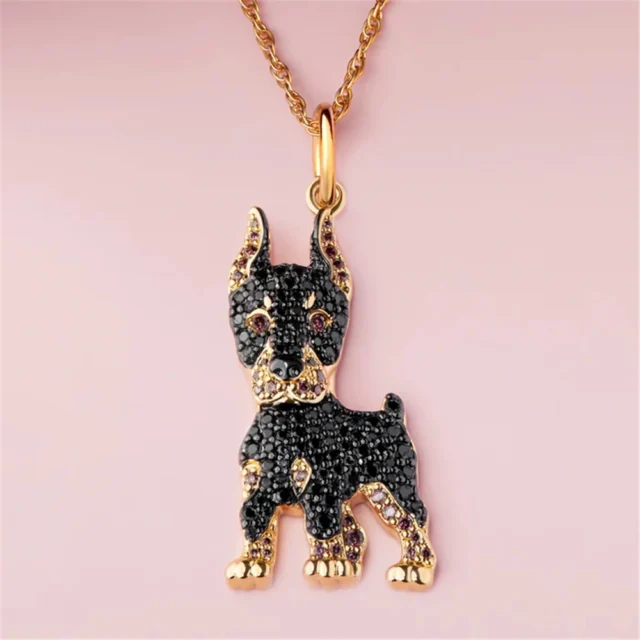 Domineering and Handsome Doberman Dog Pendant Necklace for Women Elegant Pet Puppy Jewelry Animal Accessories Gift for Dog Lover - Image 2