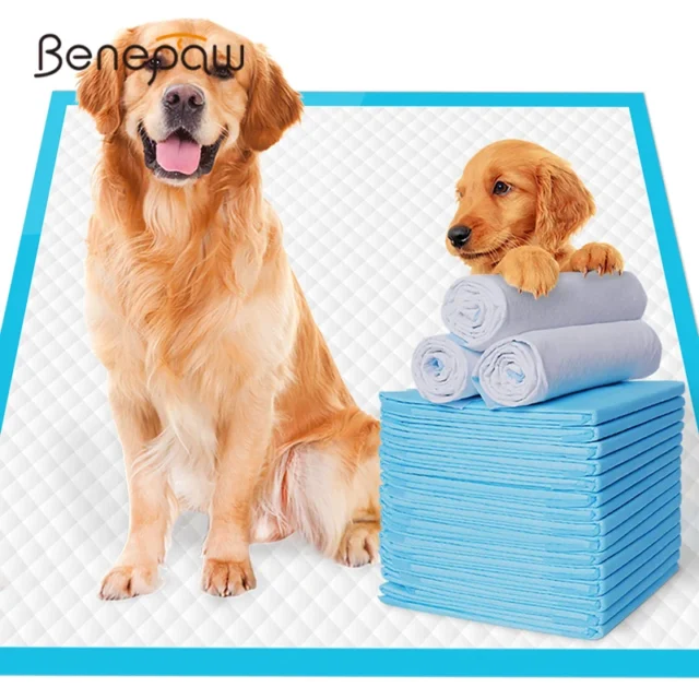 Benepaw Super Absorbent Thickened Dog Pee Pads Disposable Leak-Proof Quick Drying Training Puppy Potty Pads All Day Protection