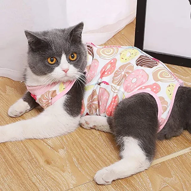 Cat Surgery Recovery Suit for Anti-licking Wounds or Skin Diseases Breathable Cat Neutering Clothing Puppy Kitten Care Clothes - Image 5