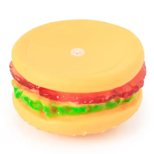 Rubber Hamburger Shaped Squeak Toy for Pet Screaming Chew Squeaky Dog Cat Toys Training Playing Toy 1Pcs - Image 2