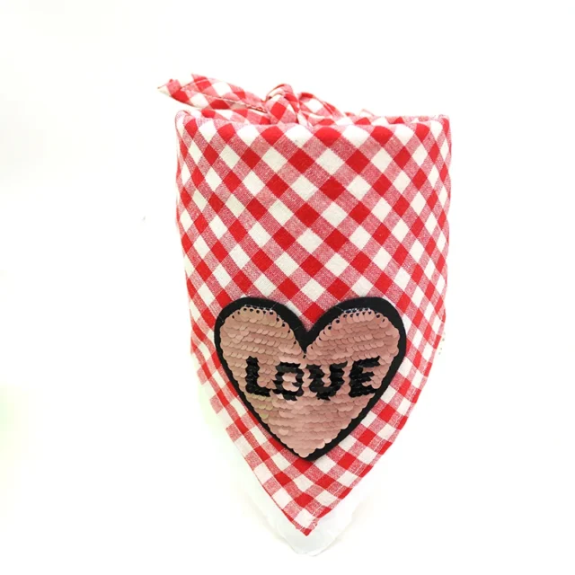 1 Pcs Pet Dog Bandana Valentine's Day Love Heart Design Cat Dog Bandana Scarf Pet Grooming Dog Accessories Dog Bibs - Image 4