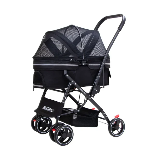 Luxury Pet Cat Stroller Baby Stroller Newborn Foldable 4 Wheels Shock Absorption Stroller Dog Transporter Carrier - Image 6