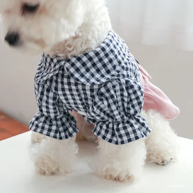 PETCIRCLE Dog Clothes Black Button Plaid Dress For Small Medium Dogs Cat Spring Summer Pet Clothing Dog Costume Supplies Skirt - Image 4