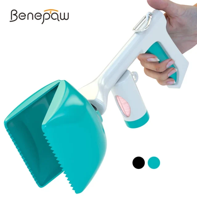 Benepaw Portable Pet Poop Scooper Durable Ergonomic Handle Lightweight Cat Dog Poop Picker Bag Holder For Small Large Pets