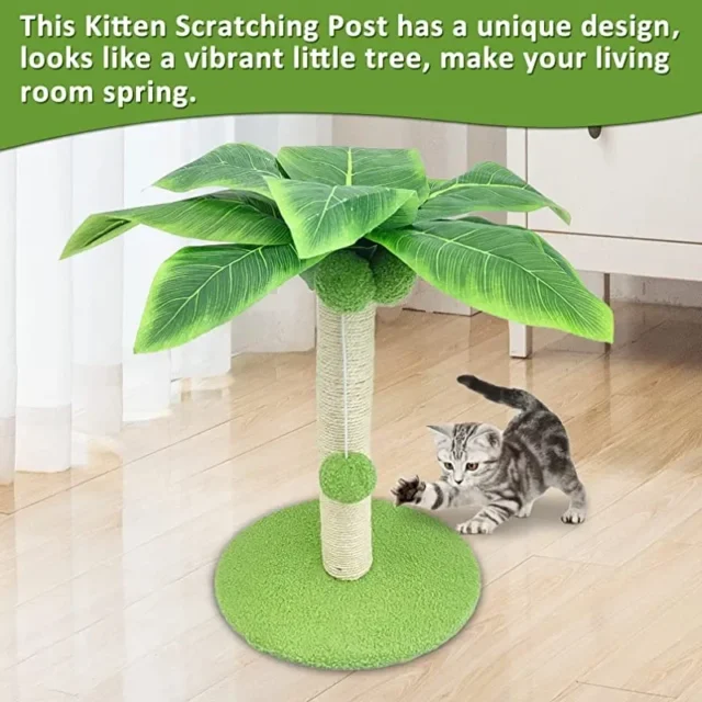 Indoor Home Cute Cat Scratching Board 15 Inch Cat Scratching Board with Drop Ball and Sisal Rope Pet Toy Supplies Ornament - Image 6